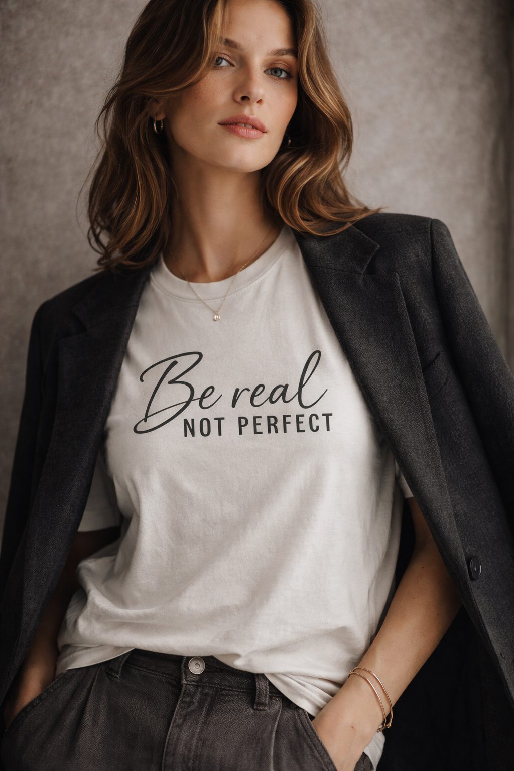 BE REAL NOT PERFECT — Women’s Cotton T-Shirt